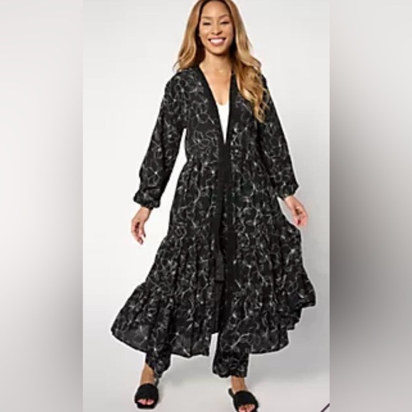 Set- Isaac Mizrahi Live! Regular Bridgehampton Embroidered Gauze matching set - Picture 3 of 15